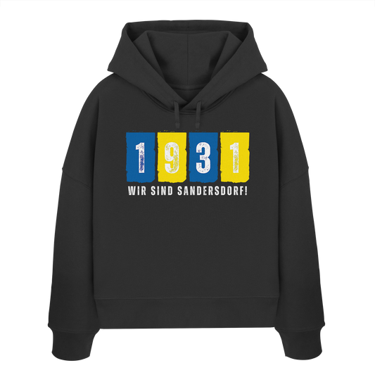 Wir sind Sandersdorf - Womens Organic Boxcut Hoodie